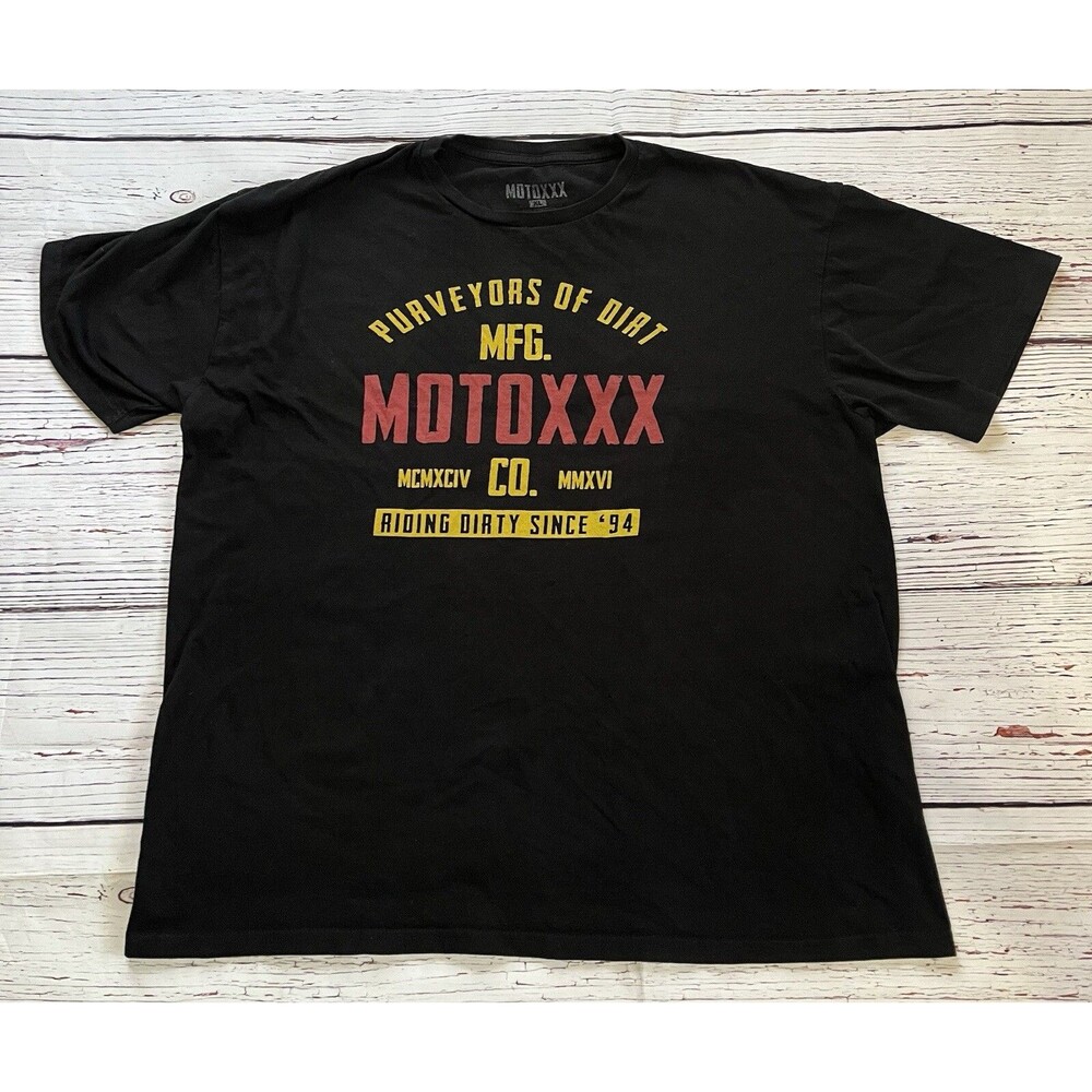 MotoXXX Racing Men's XL Graphic Dirt Bike Black T-Shirt Ridin Dirty Since 1994